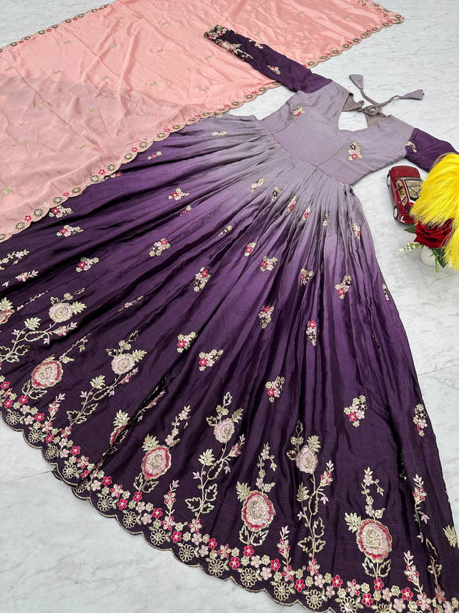 AK 017 Chinon Wear Designer Gown Exporters In India